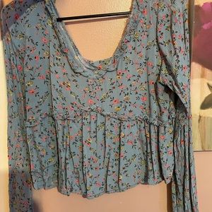 Blue floral shirt